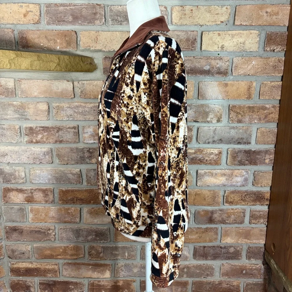 Kaktus Animal Patterned Print Zip Jacket